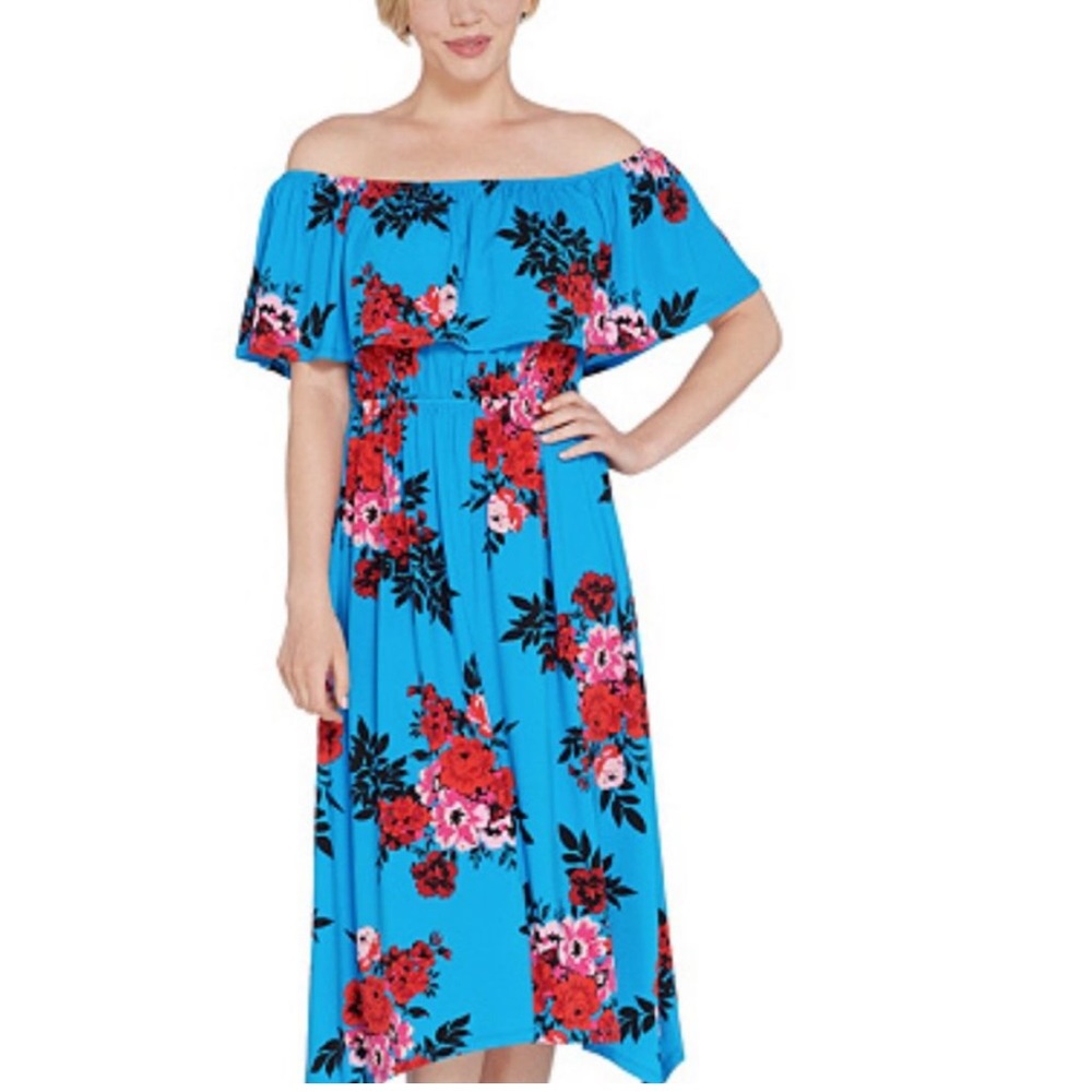 Du Jour Floral Midi Dress NWOT